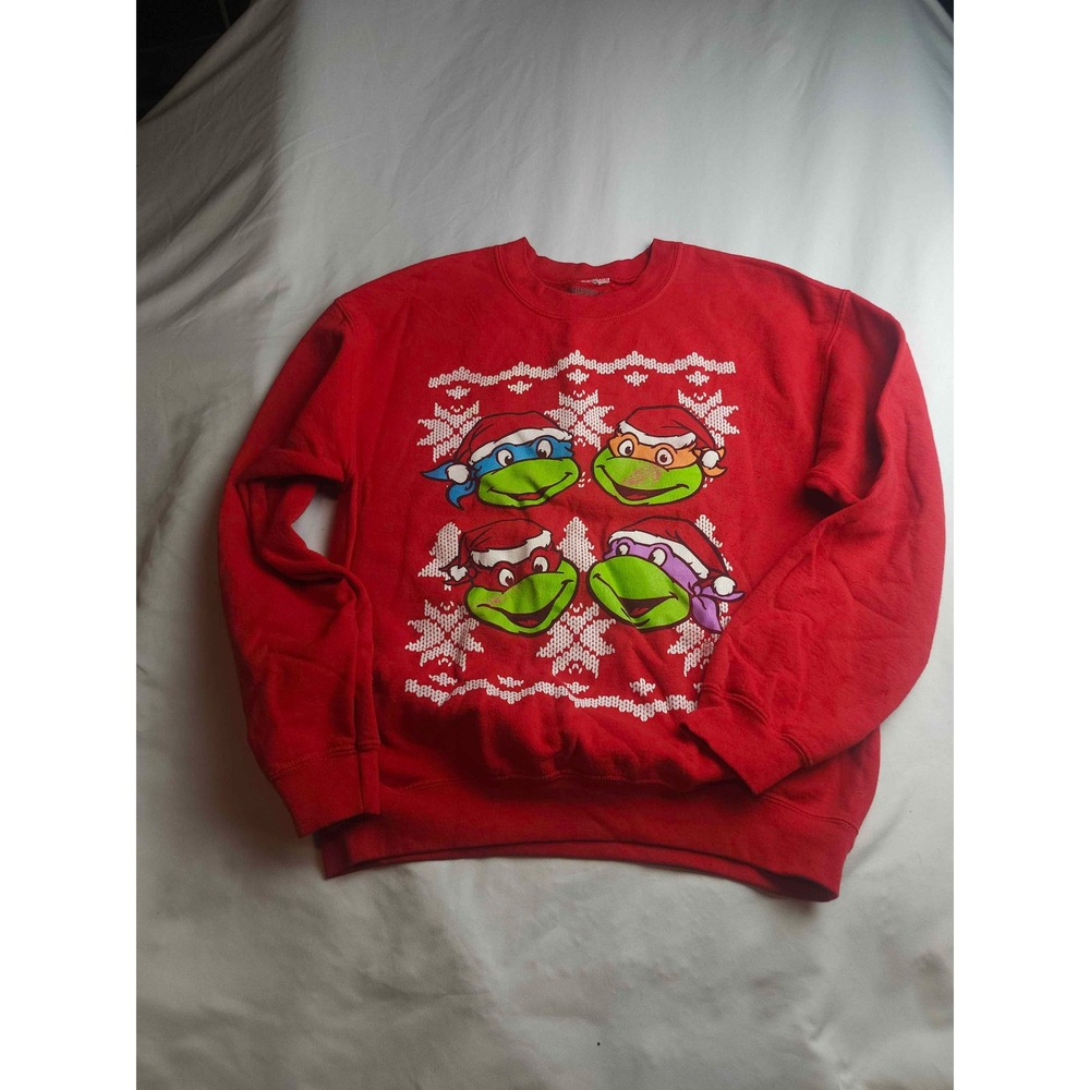 Nickelodeon TMNT Teenage Mutant Ninja Turtles Christmas Sweatshirt Red Mens M